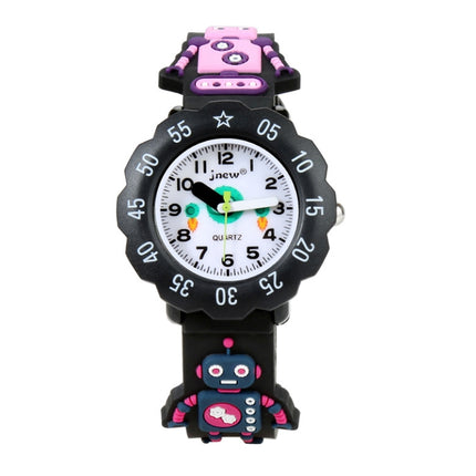 JNEW A342-86170 Children Cartoon Jelly Silicone Strap Quartz Watch(Robot)-garmade.com
