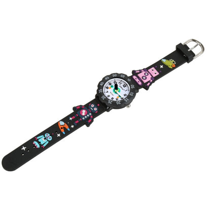 JNEW A342-86170 Children Cartoon Jelly Silicone Strap Quartz Watch(Robot)-garmade.com