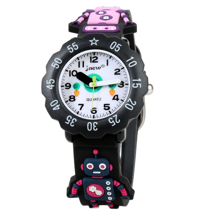 JNEW A342-86170 Children Cartoon Jelly Silicone Strap Quartz Watch(Robot)-garmade.com