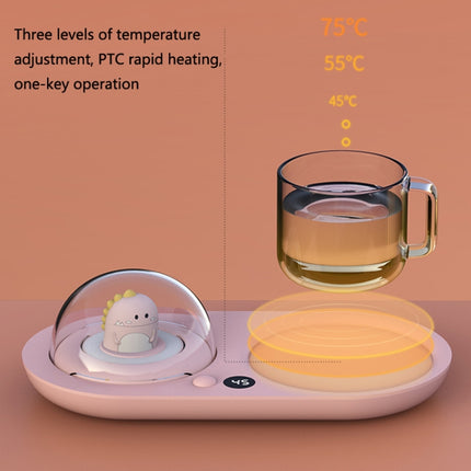 Night Light Aromatherapy Warming Coaster Milk Heating Constant Temperature Coaster, EU Plug(Pink)-garmade.com
