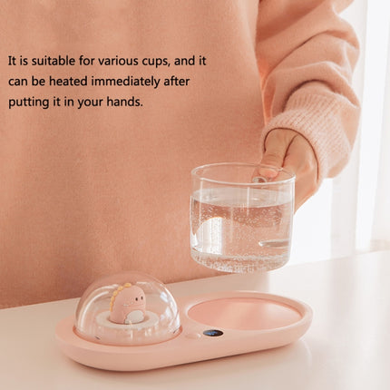 Night Light Aromatherapy Warming Coaster Milk Heating Constant Temperature Coaster, EU Plug(Pink)-garmade.com