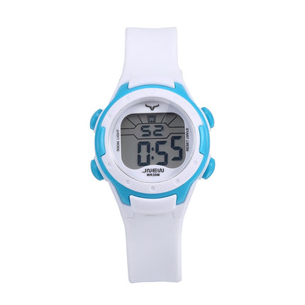 JNEW 9688-4 Children Multi-Function Colorful Backlight Waterproof Sports Electronic Watch(White)-garmade.com