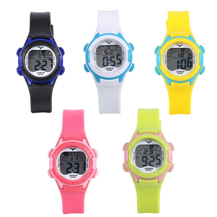 JNEW 9688-4 Children Multi-Function Colorful Backlight Waterproof Sports Electronic Watch(White)-garmade.com