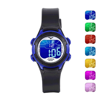 JNEW 9688-6 Children Multi-Function Colorful Backlight Waterproof Sports Electronic Watch(Rose Red)-garmade.com