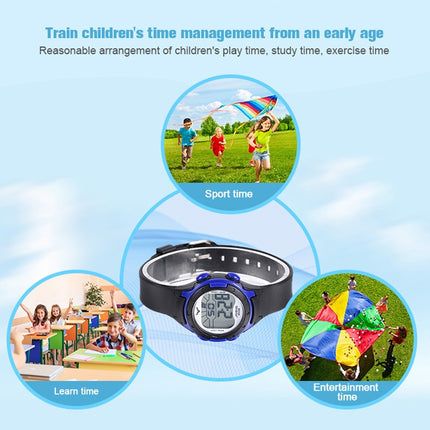 JNEW 9688-4 Children Multi-Function Colorful Backlight Waterproof Sports Electronic Watch(White)-garmade.com