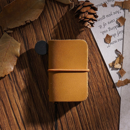 2 PCS Ultra-Small Mini TN Hand Account Book Handmade Note Book Leather Notebook Portable Travel Diary(Oil Wax Leather Camel)-garmade.com