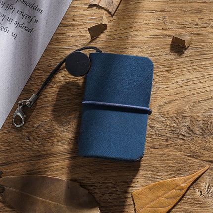 2 PCS Ultra-Small Mini TN Hand Account Book Handmade Note Book Leather Notebook Portable Travel Diary(Oil Wax Leather Blue)-garmade.com