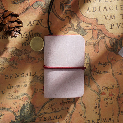 2 PCS Ultra-Small Mini TN Hand Account Book Handmade Note Book Leather Notebook Portable Travel Diary(Fog Wax Wine Red)-garmade.com