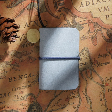 2 PCS Ultra-Small Mini TN Hand Account Book Handmade Note Book Leather Notebook Portable Travel Diary(Fog Wax Sky Blue)-garmade.com