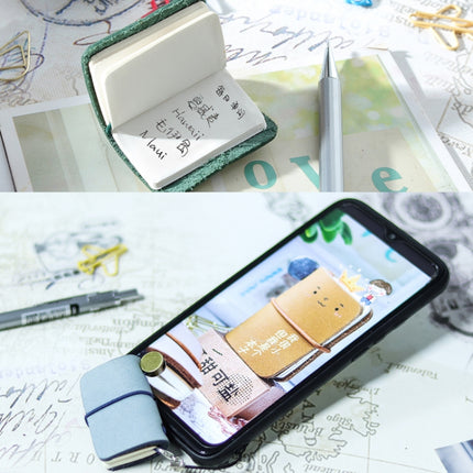 2 PCS Ultra-Small Mini TN Hand Account Book Handmade Note Book Leather Notebook Portable Travel Diary(Crazy Horse Skin Ink Green)-garmade.com