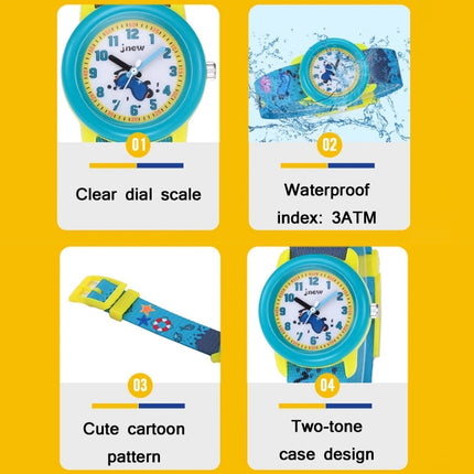 JNEW A369-86336 Children Cartoon Waterproof Time Cognitive Ribbon Watch(Summer Beach)-garmade.com