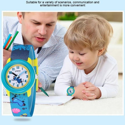 JNEW A369-86336 Children Cartoon Waterproof Time Cognitive Ribbon Watch(Summer Beach)-garmade.com