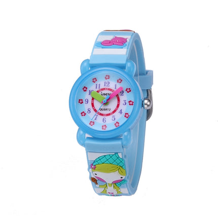 JNEW A335-86224 Children Cartoon 3D Cooking Firl Waterproof Quartz Silicone Watch(Blue)-garmade.com