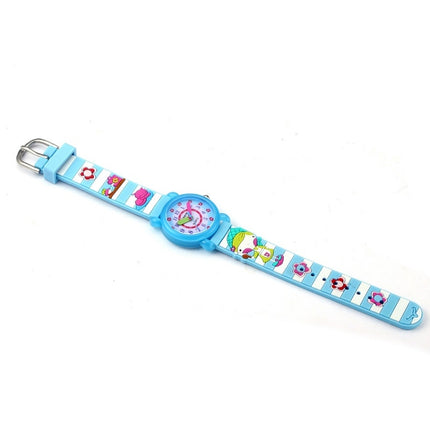 JNEW A335-86224 Children Cartoon 3D Cooking Firl Waterproof Quartz Silicone Watch(Blue)-garmade.com