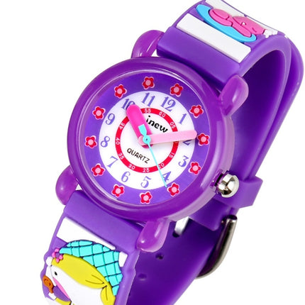 JNEW A335-86224 Children Cartoon 3D Cooking Firl Waterproof Quartz Silicone Watch( Purple)-garmade.com