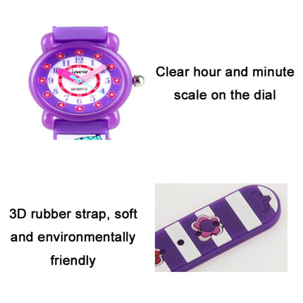 JNEW A335-86224 Children Cartoon 3D Cooking Firl Waterproof Quartz Silicone Watch( Purple)-garmade.com