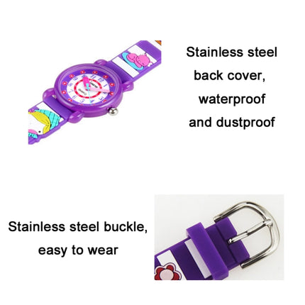 JNEW A335-86224 Children Cartoon 3D Cooking Firl Waterproof Quartz Silicone Watch( Purple)-garmade.com