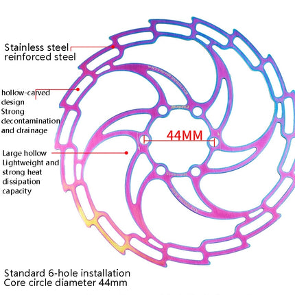 IIIPRO Bike Disc Mountain Bike Hollow Disc Dish Six Nail Brake Pad, Style: 160mm-garmade.com