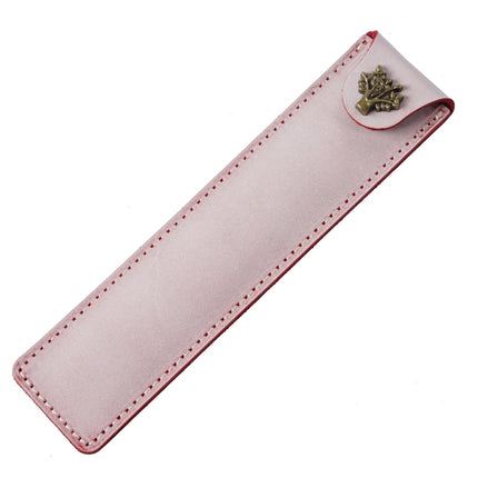 Cowhide Pencil Case Personalized Retro Handmade First Layer Cowhide Pen Case(Fog Wax Pink)-garmade.com