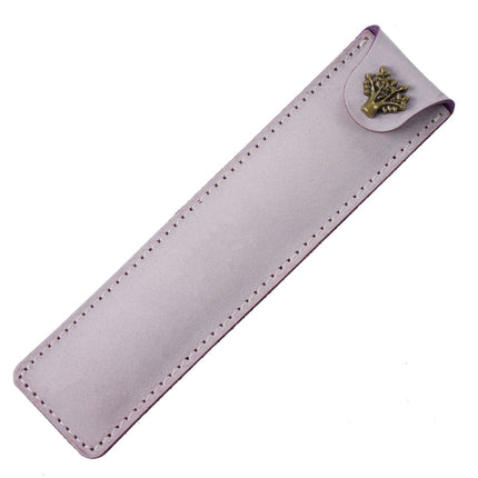 Cowhide Pencil Case Personalized Retro Handmade First Layer Cowhide Pen Case(Fog Wax Purple)-garmade.com