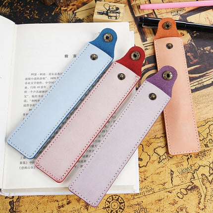 Cowhide Pencil Case Personalized Retro Handmade First Layer Cowhide Pen Case(Fog Wax Pink)-garmade.com