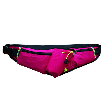 Outdoor Sports Water Bottle Waist Bag Multifunctional Fitness Running Mobile Phone Invisible Waist Bag(Rose Red)-garmade.com