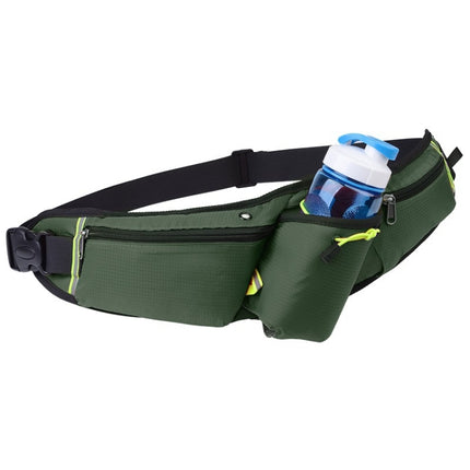 Outdoor Sports Water Bottle Waist Bag Multifunctional Fitness Running Mobile Phone Invisible Waist Bag(Army Green)-garmade.com