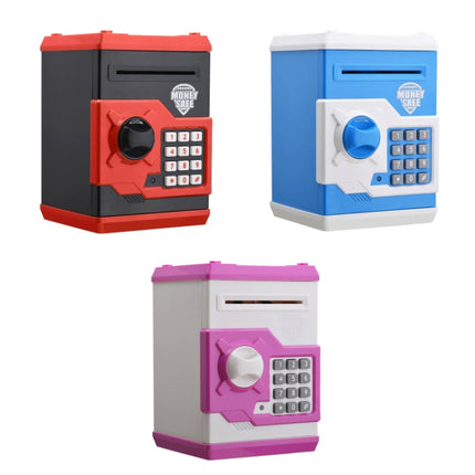 Password Safe Deposit Box Children Automatic Savings ATM Machine Toy, Colour: Black Red-garmade.com