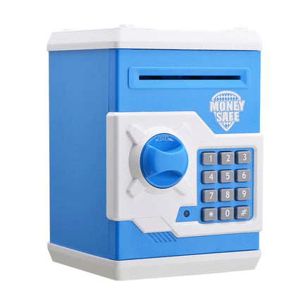 Password Safe Deposit Box Children Automatic Savings ATM Machine Toy, Colour: White Blue-garmade.com