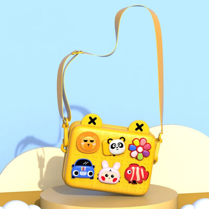 Small Camera Case Box Shoulder Messenger Satchel Bag for Children Cartoon Camera(Yellow )-garmade.com