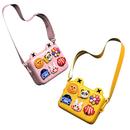 Small Camera Case Box Shoulder Messenger Satchel Bag for Children Cartoon Camera(Yellow )-garmade.com