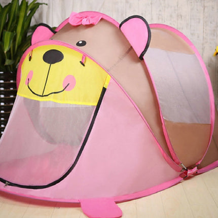 Children Cartoon Game House Foldable Game Tent(Pink Bear)-garmade.com