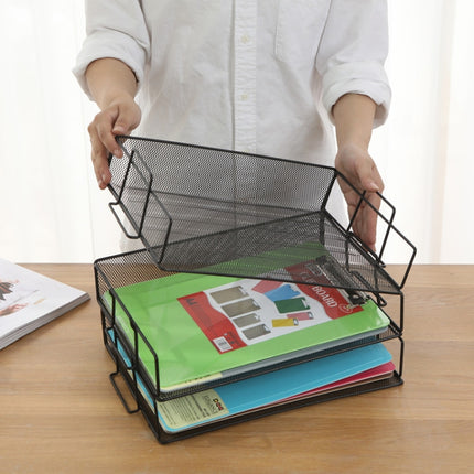 Net-Shaped File Rack Data Storage Frame Storage Rack Metal File Management Rack,Style: Four-layer-garmade.com