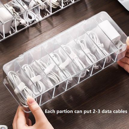 2 PCS Dust Storage Line Box Hub Finishing Box Desktop Data Cable Storage Box, Specification: 8 Grid Increase With Cover-garmade.com