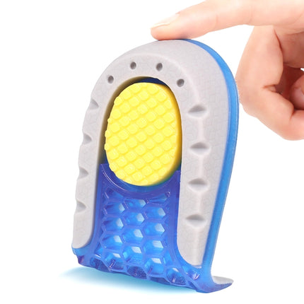 2 Pairs Half-Size Inner Heightening Pads Soft And Comfortable Invisible Shock Absorption Increased Insoles, Size: 1.5cm(Blue)-garmade.com