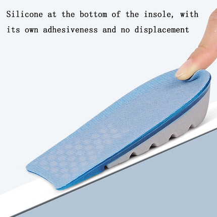 2 Pairs Half-Size Inner Heightening Pads Soft And Comfortable Invisible Shock Absorption Increased Insoles, Size: 1.5cm(Blue)-garmade.com