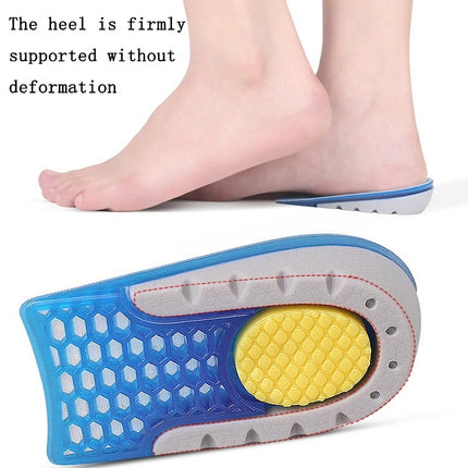 2 Pairs Half-Size Inner Heightening Pads Soft And Comfortable Invisible Shock Absorption Increased Insoles, Size: 3.5cm(Blue)-garmade.com