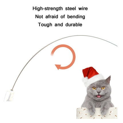 3 PCS Hairball Pendant Funny Cat Stick Scratch-Resistant Long Rod Wire Cat Toy(Christmas Color)-garmade.com