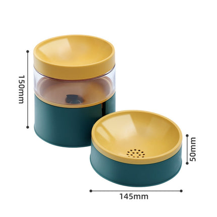 DT331 Automatic Feeder Pet Bowl Increased High Protect Neck Water Dispenser Dual-Purpose Food Bowl(Green)-garmade.com