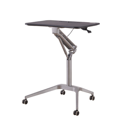 D10 Universal Wheel Standing Computer Desk Movable Lifting Desk(Silver Frame Black Board)-garmade.com