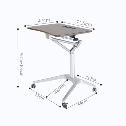 D10 Universal Wheel Standing Computer Desk Movable Lifting Desk(Black Frame Maple Board)-garmade.com