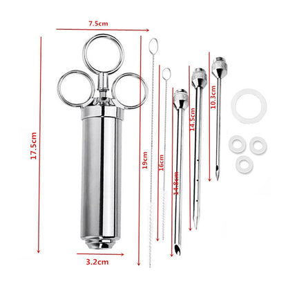 10 in 1 Stainless Steel Seasoning Turkey Syringe Kitchen Seasoning Syringe-garmade.com