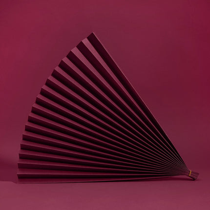 69x39cm Photo Props Hard Cardboard Folding Fan Photography Background Folded Paper(02 Purple Red)-garmade.com
