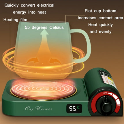 Gas Stove Shape Warming Cup Mat Desktop Heating Constant Temperature Timing Water Cup Heating Base,CN Plug(White)-garmade.com