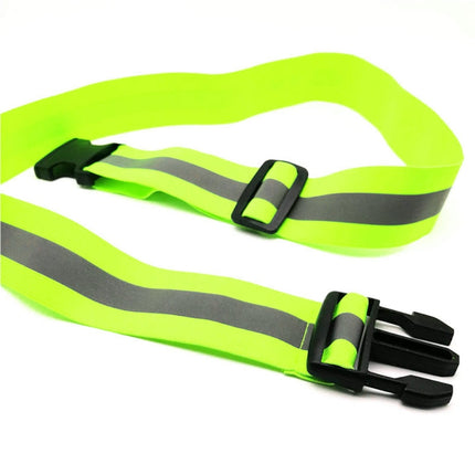 3 PCS Outdoor Adjustable Night Running And Cycling Reflective Waistband, Specification: 4cm Width(Green)-garmade.com