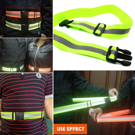 3 PCS Outdoor Adjustable Night Running And Cycling Reflective Waistband, Specification: 4cm Width(Blue)-garmade.com