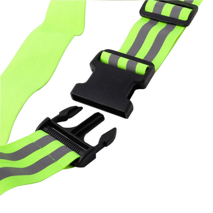 3 PCS Outdoor Adjustable Night Running And Cycling Reflective Waistband, Specification: 5cm Width(Green)-garmade.com