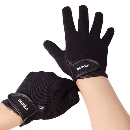 Boodun L281075C Horse Riding Gloves Wear-Resistant Non-Slip Equestrian Gloves, Size: L(Black)-garmade.com