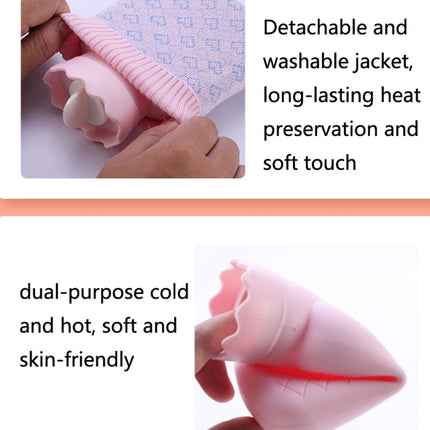 Winter Silicone Hand Warmer Cartoon Cute Water Injection Warm Water Bag, Colour: Pink Deer-garmade.com