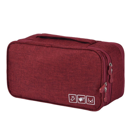 Bra Underwear Drawer Organizers Travel Storage Dividers Socks Briefs Cloth Case Clothing Wardrobe Box Bag(Wine Red)-garmade.com
